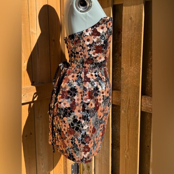 🆕 BRONX & BANCO 🧿 NWOT Maraya Floral Sequin Mini Dress, Pink Multi, Sz S US 4 - Picture 9 of 17